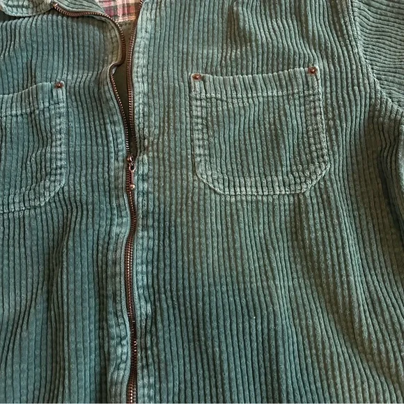 Vintage Sutton Supply Co. Teal Corduroy Zip Jacket (M) 100% cotton - Picture 4 of 8